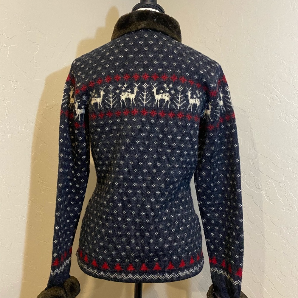 Women’s Ralph Lauren Blue Pure Wool ZIP Sweater S - Picture 3 of 8